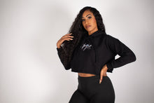 Load image into Gallery viewer, Cropped Hoodie (Black)