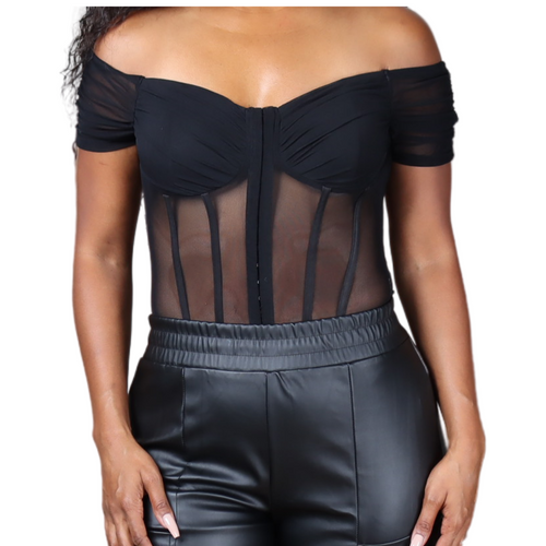 Black Mesh Bodysuit