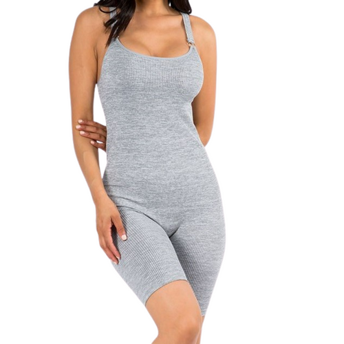 Ribbed Jumpsuit (Grey)
