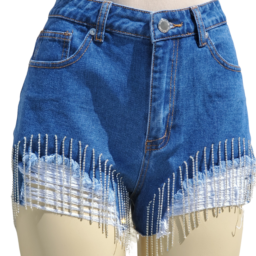 Rhinestone Fringe Shorts – Glam Luxe Fitness